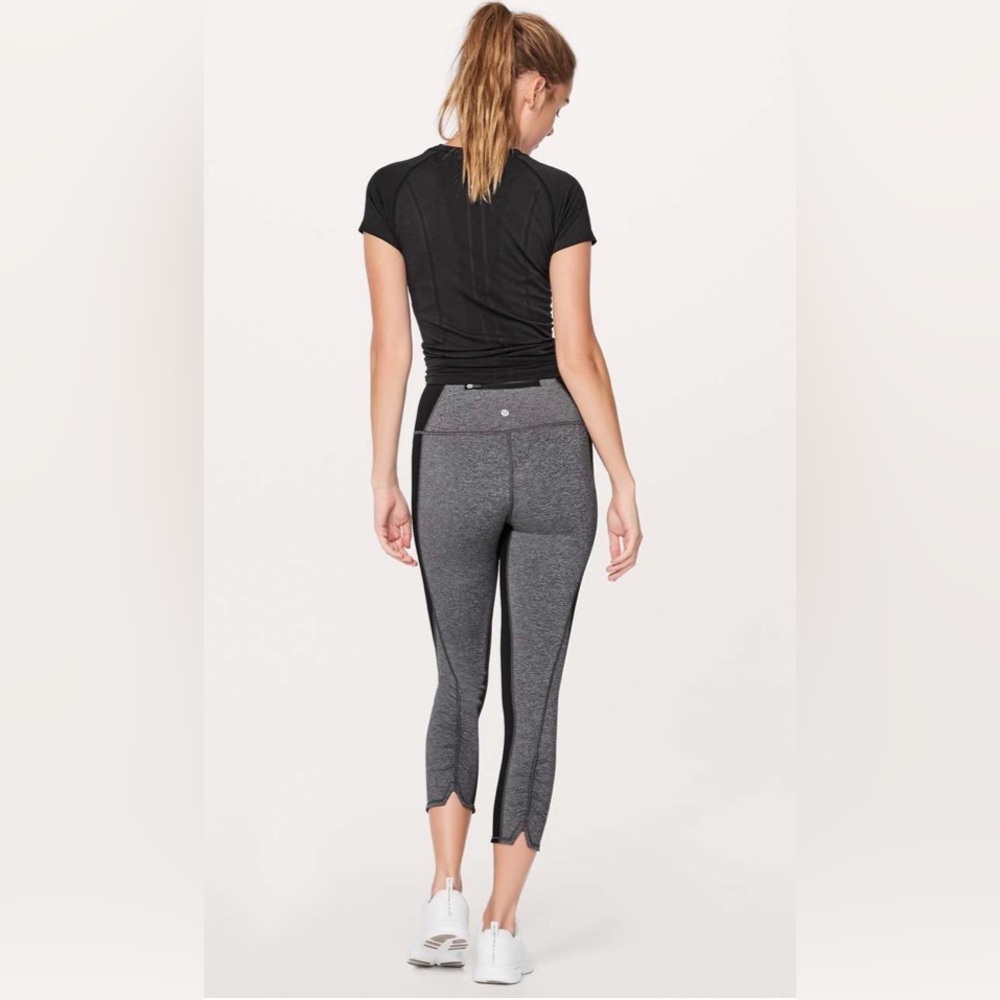 Lululemon On Your Mark Cropped Leggings - Heather Black / Black -  Size 8